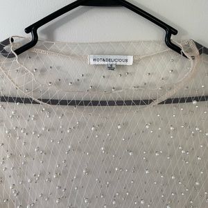 Beaded pearl bodysuit